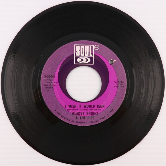Gladys Knight & The Pips I Wish It Would Rain/It's Summer 45 rpm 7" Vinyl Record - Picture 2 of 8